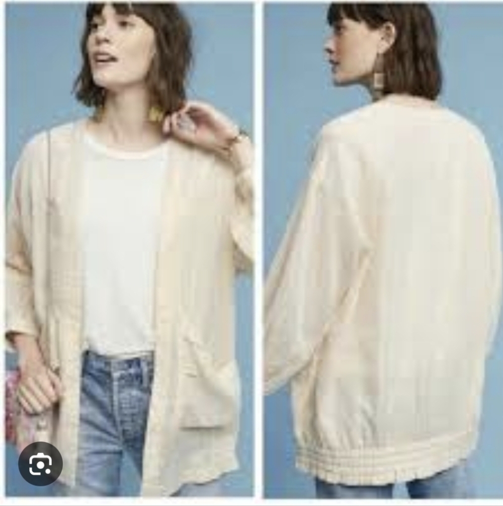 Anthropologie Hei Hei Cardigan Womens M Daybreak Metallic Blazer Boho Coastal‎
